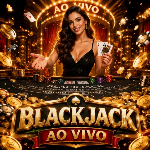 Mesa de blackjack ao vivo com cartas e fichas sobre o feltro verde